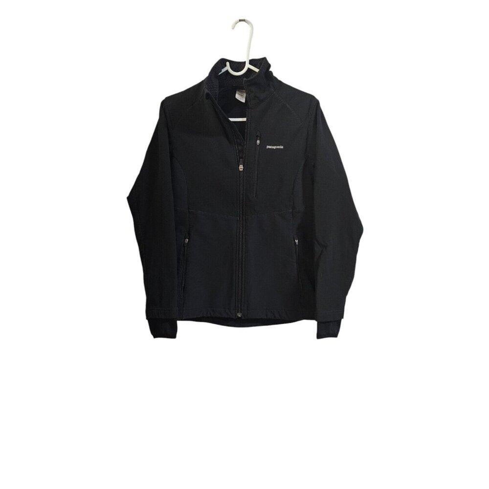 Patagonia Jacket Womens S Black Full Zip Mock Neck Logo Outdoor